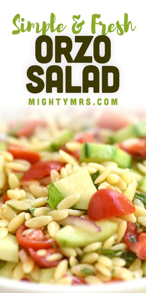 Tomato Orzo Pasta, Tomato Orzo Salad, Honey Vinaigrette Dressing, Tomato Orzo, Orzo Dishes, Honey Vinaigrette, Tomato Pasta Salad, Health Lunches, Salad Cucumber