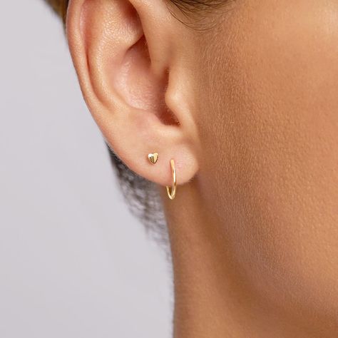 No need to fix bed head when you have these sweet sleepers in. Chic and classy, pair ‘em with an ear cuff for that “I woke up like this” look. Metal: 10ct GoldProduct Dimensions: 12mmSKU: 14461224 Returns: Unfortunately, this product cannot be exchanged or returned unless faulty. Seconds Piercing Aesthetic, Simple Percinings Ear Ideas, 1st And 2nd Ear Piercings, Double Percinings Ear Ideas, Second Ear Piercing Classy, Seconds Ear Piercing, Seconds Piercing, 2nd Piercing, Double Ear Piercing