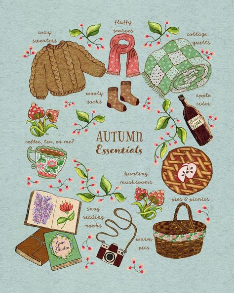 ['#printable', '#illustrations', '#art', '#design', '#creative', '#drawing', '#digitalart', '#artwork', '#graphicdesign', '#print'] Halloween Cottagecore Aesthetic, Fall Astethic Decor, Cute Fall Art, Autumn Mood Board, Autumn Journal, Autumn Cottagecore, Autumn Prints, Autumn Things, Autumn Cottage