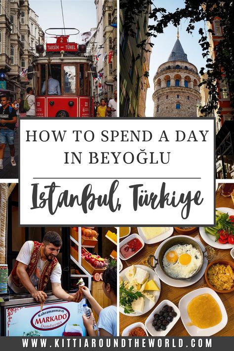 Things to do in the Beyoglu district of Istanbul including the Galata Tower, Istiklal Street, Taksim-Tünel Nostalgia Tramway, Taksim Square, Dolmabahce Palace, Turkish Breakfast, Turkish Ice Cream. Türkiye Travel Guide | Türkiye Turkey | Türkiye Travel | Istanbul Türkiye | Istanbul Turkey | Turkey Travel | Europe City Guide | Middle East | Asia | Things to do in Istanbul | Istanbul Aesthetics | Istanbul City Guide Shopping Istanbul, Where To Eat In Istanbul, Turkish Ice Cream, Turkey Travel Istanbul Photography, Istanbul Tourism, Istanbul Aesthetic, Taksim Square, Istiklal Street, Galata Tower Istanbul