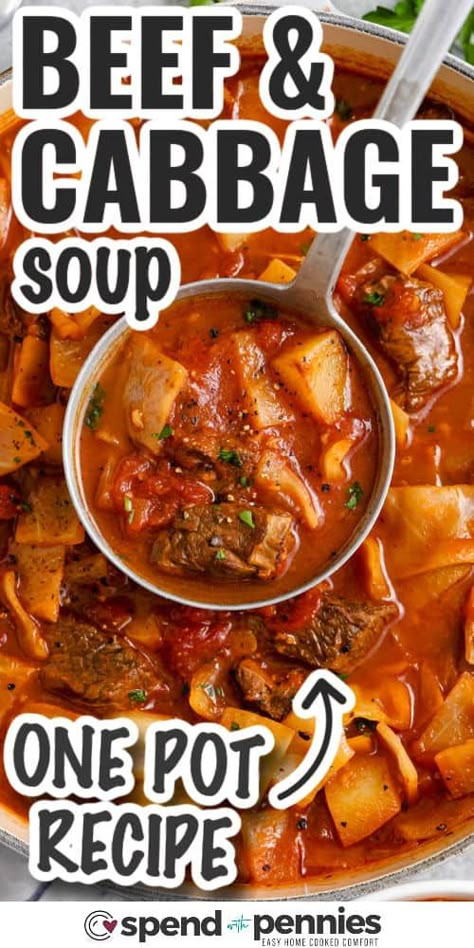 Allrecipes Cabbage Beef Soup, Slow Cooker Beef And Cabbage Soup, V8 Cabbage Soup, Old Fashioned Vegetable Beef Soup With Cabbage, Stew Meat And Cabbage Recipes, Beef Stew With Cabbage Recipe, Beefy Cabbage Soup Recipe, Beef Cabbage Soup Crockpot, Cabbage Soup With Meat