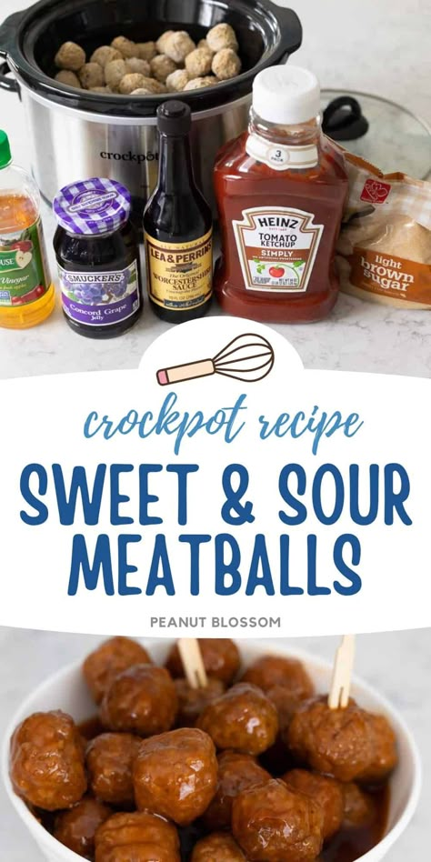 Sweet and Sour Meatballs in the Crockpot Sweetish Meatballs Crockpot, Sweet And Sour Meat Balls Slow Cooker Easy Recipes, Meatball Sweet And Sour, Sweetish Meatballs Recipe Slow Cooker, Sweet And Sour Meatballs Crockpot Frozen, Sweet And Sour Meatballs Grape Jelly, Sweet N Sour Meatballs Crockpot, Sweet And Sour Crockpot Meatballs, Sweet And Sour Meatballs Crockpot Easy