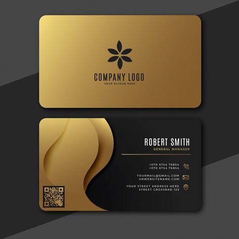 Business Card Design Creative Ideas, Gold Foil Business Cards, Food Business Card, Luxury Business Card, Foil Business Cards, Vertical Business Cards, Vector Gradient, Gold Business Card, Professional Business Cards Templates