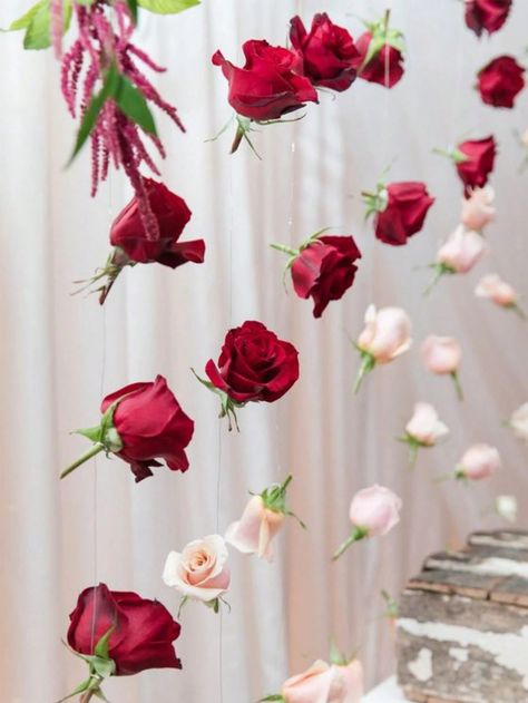 Wedding Decoration Hanging Red Rose, 10pcs Red Roses + 1 Roll 300cm Transparent Thread, For Diy Wedding Decoration, Baby Shower, Bridal Shower, Wedding Bouquet, Table Centerpiece And Ceiling Decoration | SHEIN USA Diy Ceiling, Garden Theme, Ceiling Decor, Diy Wedding Decorations, Bridal Shower Decorations, Wedding Decoration, Red Rose, Wedding Bouquet, Baby Shower Decorations