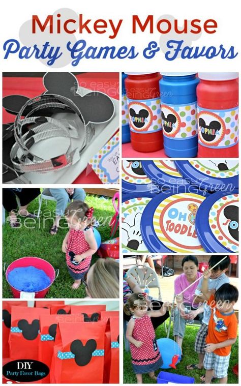 Are you throwing a Mickey Mouse Birthday Party? You'll want to add in some fun themed party favors and Mickey Mouse Birthday Party Games. Get inspiration here! Minnie Mouse Birthday Party Activities, Mickey Dessert Table, Mickey Mouse Party Games, Mickey Mouse Clubhouse Games, Diy Birthday Party Games, Mickey Mouse Games, Mickey Mouse Party Favors, Mickey Mouse Bday, Twodles Birthday