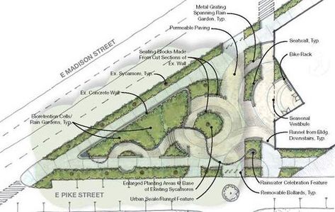 Green Office Building, Public Park Design, Triangle Garden, Koshino House, Parking Plan, Triangle Park, Landscape Architecture Diagram, Landscape Design Drawings, Landscape Architecture Drawing