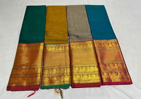 Book on WhatsApp 91 9010974259 #HLcolours #Narayanpetbigbordersaree #Narayanpetsarees Nara, Cotton Silk, Saree, Quick Saves