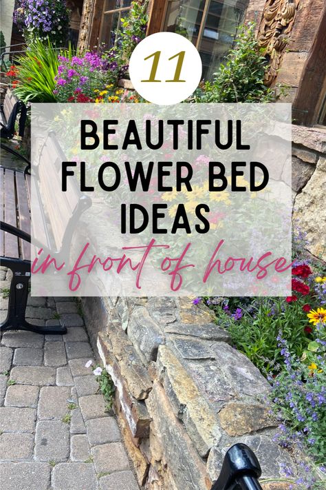 HEY EVERYONE! WE ARE SO EXCITED TO SHARE 11 BEAUTIFUL FLOWER BED IDEAS FOR THE FRONT OF YOUR HOME! LEARN WHICH PLANTS ARE THE BEST TO USE IN FULL SUN OR SHADED AREAS! ADDING A FLOWER BED WILL ADD THE PERFECT TOUCH OF COLOR TO ADD CURB APPEAL TO YOUR HOME! WE HOPE YOU GET INSPIRED AND LOVE THIS POST! LET US KNOW WHAT ELSE YOU WOULD LOVE TO SEE! #BACKYARD #WITHROCKS #FRONTOFHOUSE #FORBEGINNERS #AROUNDTREES #RAISEDFLOWERBED #SHADEDAREAS #WITHPOTS Raised Bed Flower Garden, Small Garden Under Stairs, Picturesque Garden, Backyard Flowers Beds, Full Sun Flowers, Garden Bed Layout, Front Flower Beds, Patio Flowers, Raised Flower Beds