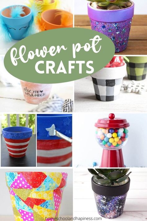 Easy Flower Pot Crafts To Make This Summer Flower Pot Crafts For Kids, Planter Crafts, Easy Dollar Store Crafts, Sidewalk Paint, Front Porch Garden, Easy Kid Activities, Planting For Kids, Moon Crafts, Plant Crafts