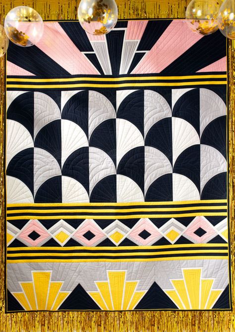 Art Deco Quilt, Deco Quilt, Foundation Paper Piecing Templates, Techniques Textiles, Motif Art Deco, Blog Art, Quilt Magazine, Shabby Chic Pink, Sampler Quilt