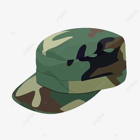 Sun Clipart, Camouflage Uniform, Hat Clipart, Hat Illustration, Hunting Camouflage, Holiday Cartoon, Camouflage Hat, Hat Png, Army Hat