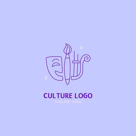 Cultural Logo Design, Culture Logo Design, Retro App, Culture Logo, History Drawings, Association Logo, Arts Logo, Culture Center, Creek Art