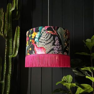 Trippy Tropical, Colorful Lamp, Style Anglais, Diy Lampe, Velvet Collection, Drum Lampshade, Ceiling Rose, Lamp Shades, Fabric Samples