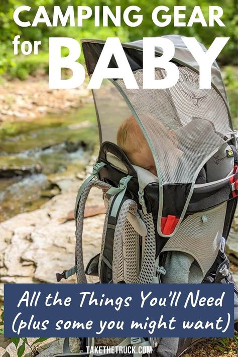 Camping Gear for Babies Family Camping List, Baby Camping Gear, Camping With Baby, Family Camping Hacks, Baby Camping, Camping With A Baby, All About Family, Camping List, Camping Guide