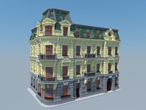 Tenement house Minecraft Map Minecraft Parisian House, Victorian Minecraft Houses, Minecraft Casino, Minecraft Victorian House, Minecraft Townhouse, Baroque Building, Villa Minecraft, Minecraft Modern City, Nyc House