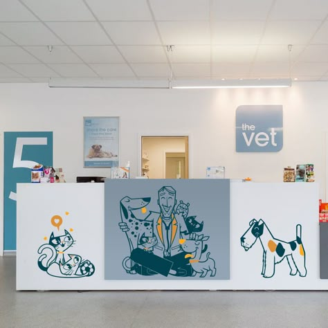 Vet Mural, Pet Clinic Design, Pet Mural, Pet Shop Display, Veterinary Art, Vet Office Decor, Veterinary Clinic Ideas, Vet Design, Pet Store Design