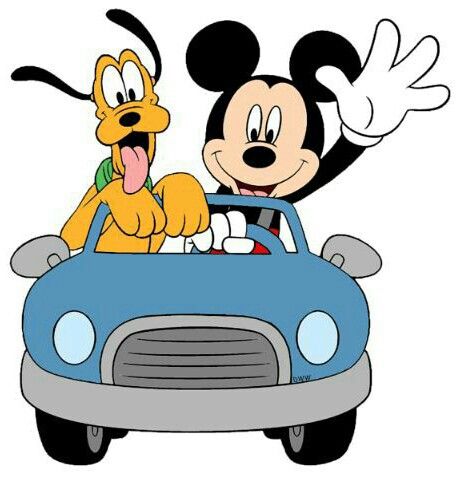 Mickey Mouse And Pluto, Mickey Mouse Car, Mickey And Pluto, Pluto Disney, Scrapbook Disney, Disney Clipart, Mickey Mouse Images, Minnie Mouse Images, Disney Cartoon Characters