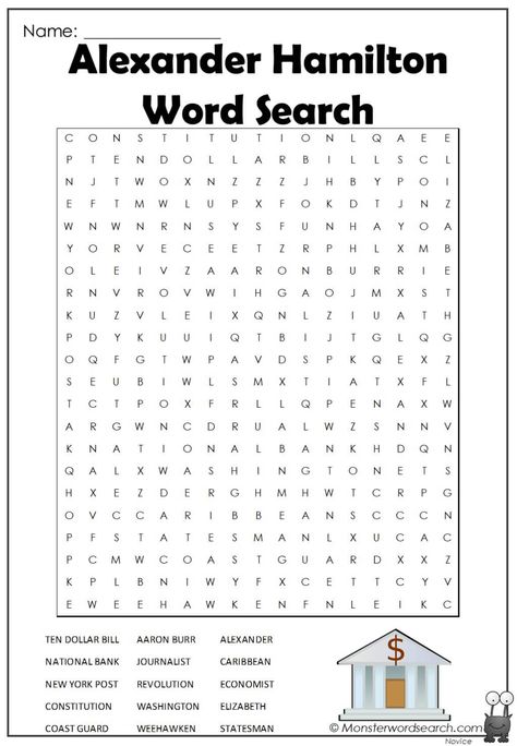 Alexander Hamilton Word Search- Monster Word Search Hamilton Coloring Pages, Marvel Word Search, Hamilton Coloring Pages Printable, Hamilton Printables Free, Evermore Word Search, Harry Potter Word Search Printable Free, Hard Word Search Free Printable, Challenging Word Search Free Printable, Free Word Search Puzzles