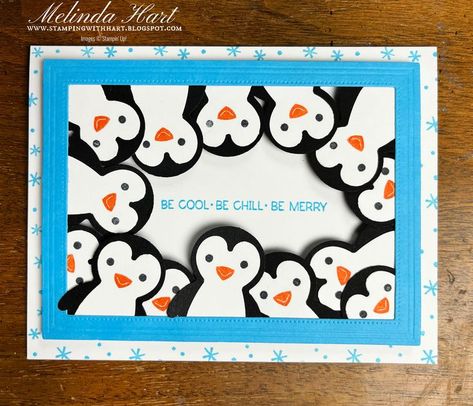 It's the Last Chance for the Penguin Builder Punch and it's 60% off! Head over to my blog to learn more on how to make this quick and easy penguin Christmas card! The kids/ grandkids will love it! Penguin Builder Punch, Penguin Punch, Christmas Card Penguin, Penguin Christmas Cards, Baby Christmas Card, Stampin Up Birthday Cards, Simple Christmas Cards, Penguin Christmas, Handmade Christmas Card