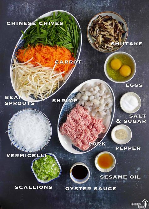 Asian Rolls Recipe, Different Types Of Spring Rolls, Types Of Spring Rolls, Spring Roll Recipe Fried, Fried Spring Roll Filling Ideas, Spring Rolls Ideas, Spring Roll Ingredients, How To Make Spring Rolls, Summer Cooking Ideas