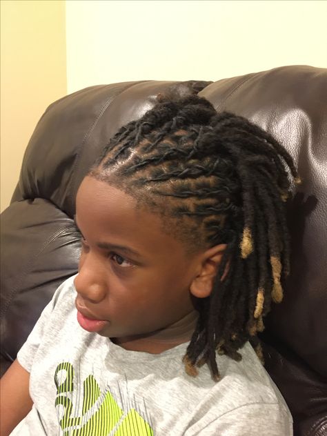 Styled Dreadlocks kids dot like to sit still long so these are perfect ‍♀️ Chanel Monroe Loc Haircuts Men, Kids Dreads Hairstyles Boys, Boys Locs Hairstyles, Kid Loc Styles Boys, Dread Hairstyles For Boys, Boys Locs Styles, Boys Dreadlocks Styles Kids, Stud Loc Styles, Half Up Half Down Loc Styles Men