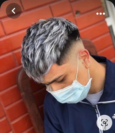 Men’s Silver Hair, Colored Hair For Men, Grey Hair Color Men, Fades Haircuts, Platinum Blonde Hair Men, Hair Color Ideas For Men, Hair Color Men, Silver Hair Men, Bleached Hair Men