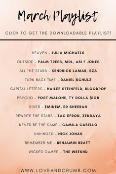 March Playlist, Kang Gary, Empowering Songs, Country Music Playlist, Playlist Songs, Benjamin Bratt, Music List, Top Singer, Ty Dolla Sign