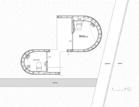 Public Toilet Design Plan, Public Toilet Plan, Toilet Architecture, Toilet Plan, Toilet Outdoor, Architect Student, Japanese Town, Japanese Toilet, Wc Design