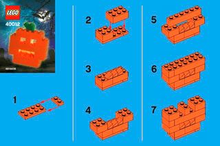 LEGO Halloween Pumpkin 40012 - LEGO Brick Based Promotions Non Themed - Building Instructions - LEGO.com Lego Crafts, Easy Lego Creations, Lego Designs, Instructions Lego, Lego Halloween, Lego Challenge, Lego Building Instructions, Lego Club, Lego Christmas