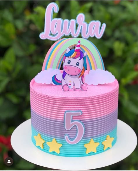 Unicorn Cake Design Ideas, Diy Cake Topper Printable, Bon Voyage Cake, Bolo Da Peppa Pig, Unicorn Cake Design, Unicorn Birthday Decorations, Cake Designs For Kids, Buttercream Cake Designs, Cake Models