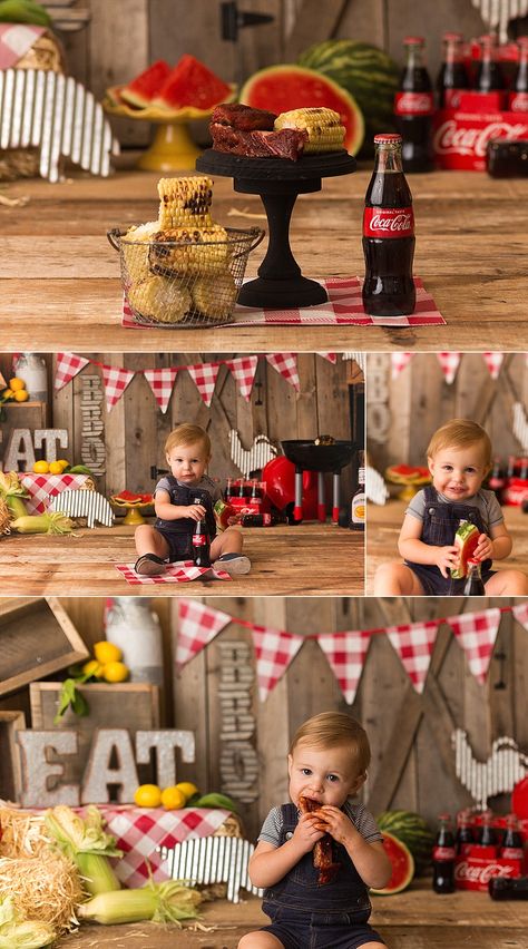 1st Birthday Photoshoot Steak, 1st Birthday Rib Smash, 1st Birthday Cookout, Ribs First Birthday Pictures, Bbq Cake Smash, First Bbq Birthday, Barbecue First Birthday, Bbq First Birthday Photoshoot, Steak First Birthday Pictures