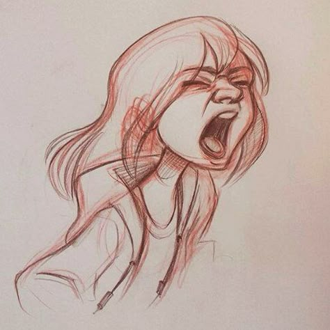 This is what happens when I'm a bit stressed  #stress #expression #girl… Stressed Out, A Drawing, On Demand, Pencil, Red