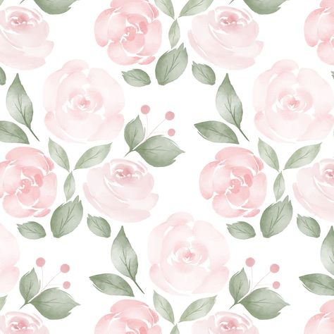 Free Vector | Watercolor floral pattern design Bunny Wall Decor, Pink Floral Background, Floral Watercolor Background, Floral Print Background, Motif Flower, Pink Flower Pattern, Watercolor Flowers Pattern, Pattern Motif, Rose Background