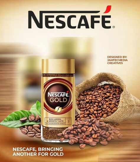 Social media flyer Nescafe Poster, Gold Poster Design, Nescafe Gold, Social Media Flyer, Gold Poster, Wedding Nails, Flyer Design, Poster Design, Social Media