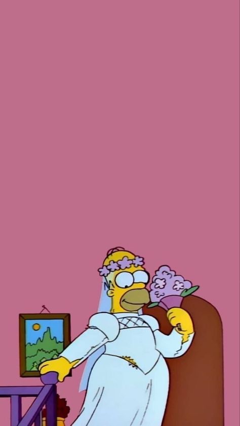 Simpson Phone Wallpaper, Wallpaper Iphone Cartoon, Bride Cartoon, Iphone Cartoon, Simpson Wallpaper Iphone, Love Wife, Simpsons Art, The Simpson, Funny Phone Wallpaper