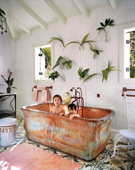 Take a relaxing dip in our archives with these bathtubs. Desert Bathroom, Bathroom Main, Freestanding Baths, Vogue Home, Beautiful Bathtubs, Copper Bathtubs, Bohemian Bathroom, Boho Bathroom Decor, Outdoor Bathroom