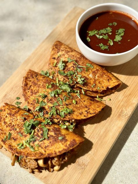 Best Vegan Birria Beef Tacos - Brown Girl Vegan Birria Tacos Vegan, Vegetarian Birria Tacos, Vegetarian Birria, Vegan Birria Tacos, Vegan Bean Burger, Spicy Ranch Dressing, Roasted Eggplant Dip, Tofu Noodles, Tofu Sandwich