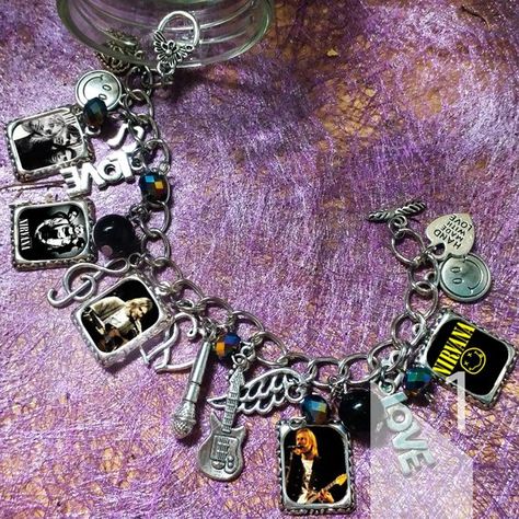 Nirvana Kurt Cobain Charm, Bracelet & Necklace Nirvana Bracelet, Nirvana Kurt Cobain, Nirvana Kurt, Vintage Classics, A Ship, I Love Jewelry, Kurt Cobain, Bracelet Necklace, Nirvana