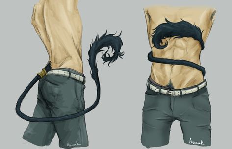 Demon Tails Drawings, Demon Tails References, Demon Tail Designs Drawing, Tail Pose Reference, Humans With Tails, Demon Tail Reference, Human With Tail, Demon Tail Drawing Reference, Demon Tail Aesthetic