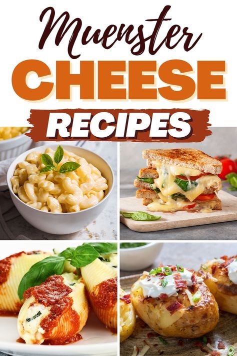 These Muenster cheese recipes range from tasty pasta and grilled cheese to stuffed chicken bakes and classic mac and cheese. "Wow" doesn't cover it! Munster Cheese Recipes, Muenster Cheese Recipes, Fresh Cheese Recipe, Chicken Bakes, Munster Cheese, Classic Mac And Cheese, Muenster Cheese, Classic Grilled Cheese, Best Grilled Cheese