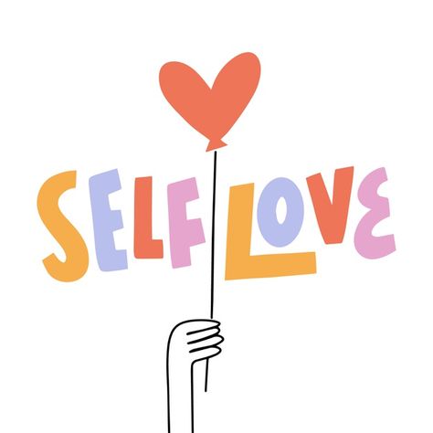 Colorful self love lettering Free Vector | Free Vector #Freepik #freevector #heart #love #design #typography Love Yourself Typography, Self Love Graphic Design, Heart Graphic Design, Love Vector, Lettering Download, Practicing Self Love, Love Me Again, Hand Drawn Lettering, Hans Wegner