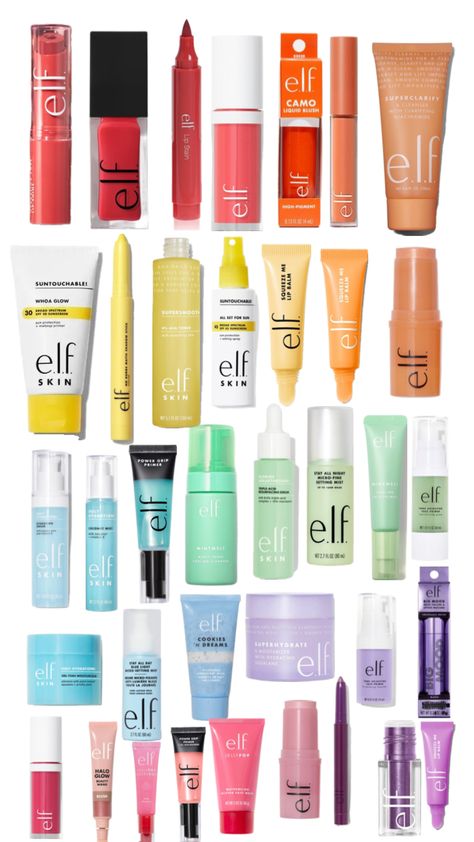 #e.l.f #vibes #skincare #makeup Elf Skincare, Elf Products, Basic Skin Care Routine, Eye Makeup Designs, Elf Makeup, Pretty Skin Care, Skin Care Items, Beauty Tips For Skin, Pretty Skin