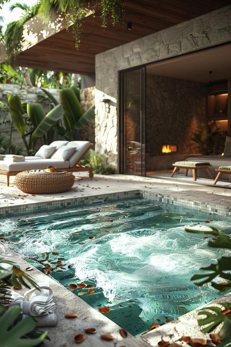 15 Stunning Plunge Pool Ideas for Small yards 23 Plunge Pool Ideas Small Spaces, Small Pools For Small Yards, Cocktail Pools Small Backyards, Plunge Pool Ideas, Pool Ideas For Small Yards, Spool Pool, Small Pools Backyard, Ideas For Small Yards, Aesthetic Pool