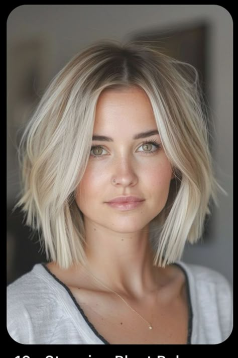 #BlondeHairGoals #BlondeTransformation #HairMakeover #BlondeBeauty #BlondeAmbition #HairInspo #BlondeBombshell #BlondeJourney #NewHairWhoDis #BlondeVibes #HairTransformation #BlondeLife #BlondeHighlights #BlondeObsessed #BlondeMagic Miranda Derrick Hair, Short To Mid Length Haircuts, Summer Blonde Hair Short, Short Hair Blonde Highlights, Short Hairstyle Women Fine Hair, Bronde Bob, Blonde Hair Tips, Fine Hair Pixie, Perfect Blonde Hair