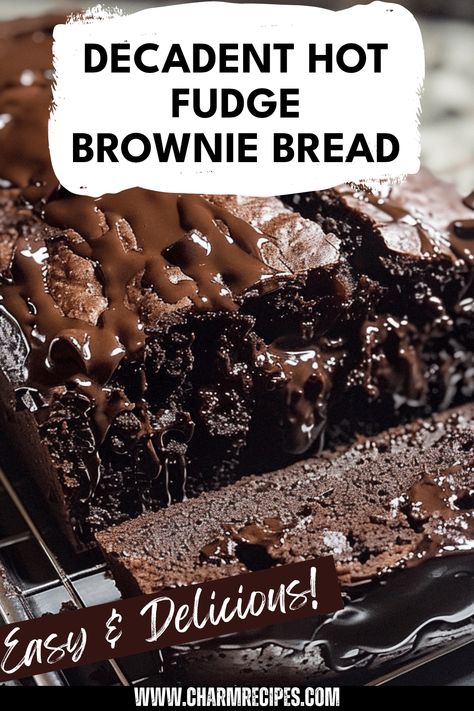 Experience a chocolate lover’s dream with this Hot Fudge Brownie Bread recipe, a delightful dessert that combines the best of brownies and cake. The rich flavors deliver an alluring taste surprise, perfect for anyone looking to indulge in a sweet treat. With a gooey center and a perfectly baked column of chocolate goodness, it’s a great way to spoil yourself after a long day. This tempting dessert pairs wonderfully with vanilla ice cream or whipped cream and is perfect for gatherings, special occasions, or when you just crave something delicious. Brownie Bread Recipe, Hot Fudge Brownies, Brownie Bread, Hot Chocolate Brownies, Homemade Hot Fudge, Gooey Brownies, Bread At Home, Fudge Brownie, Baking Games