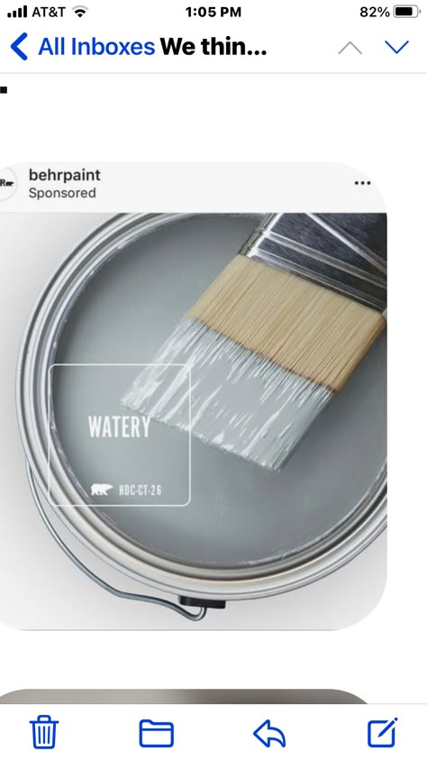 Sea Fog Paint Color, Half Sea Fog Behr Paint Bedroom, Half Sea Fog Behr Paint, Behr Norwegian Blue, Behr Paint Bedroom, Farmhouse Colours, Fog Paint Color, Behr Watery, Lake House Paint Colors