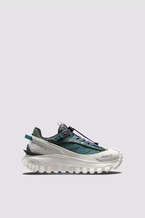 White & Green Trailgrip GTX Sneakers - Sneakers for Women | Moncler US Sneakers For Women, White Green, Online Store, Women Shoes, For Women, Sneakers, Green, White