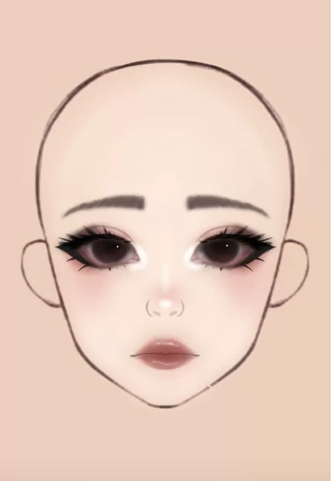 Pre Shower Makeup, Makeup Looks Drawing, Makeup Ideas Drawing, Doll Make Up, Make Up Guide, Asian Makeup Tutorials, Makeup Charts, Korean Makeup Tips, Makeup Fails