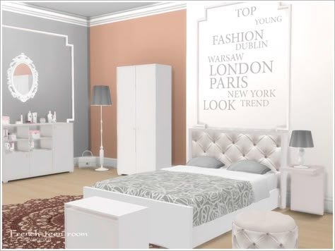 Severinka_'s French teen room Sims 4 Cc Teenage Bedroom, Teen Bedroom Sims 4 Cc, Teen Room Cc Sims 4, Sims 4 Cc Teenage Bedroom Patreon, Sims Resource Bedroom, Sims 3 Rooms, Sims 4 Cc Severinka Bedroom, Ts4 Bedroom, Teen Room Furniture