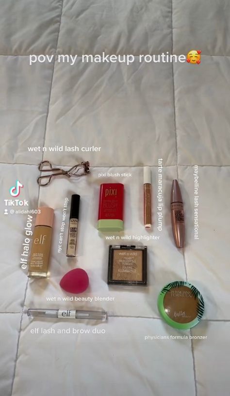 Tik Tok Made Me Buy It Makeup, Viral Tik Tok Makeup Products, Fav Makeup Products, Makeup Products Video, Tik Tok Ideas, Cuarto Aesthetic, Wet N Wild Highlighter, My Makeup Routine, Beauty Tiktok